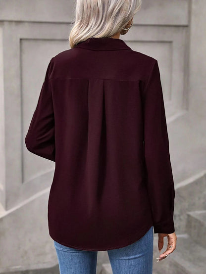 Women's Long Sleeve Button Down Blouse