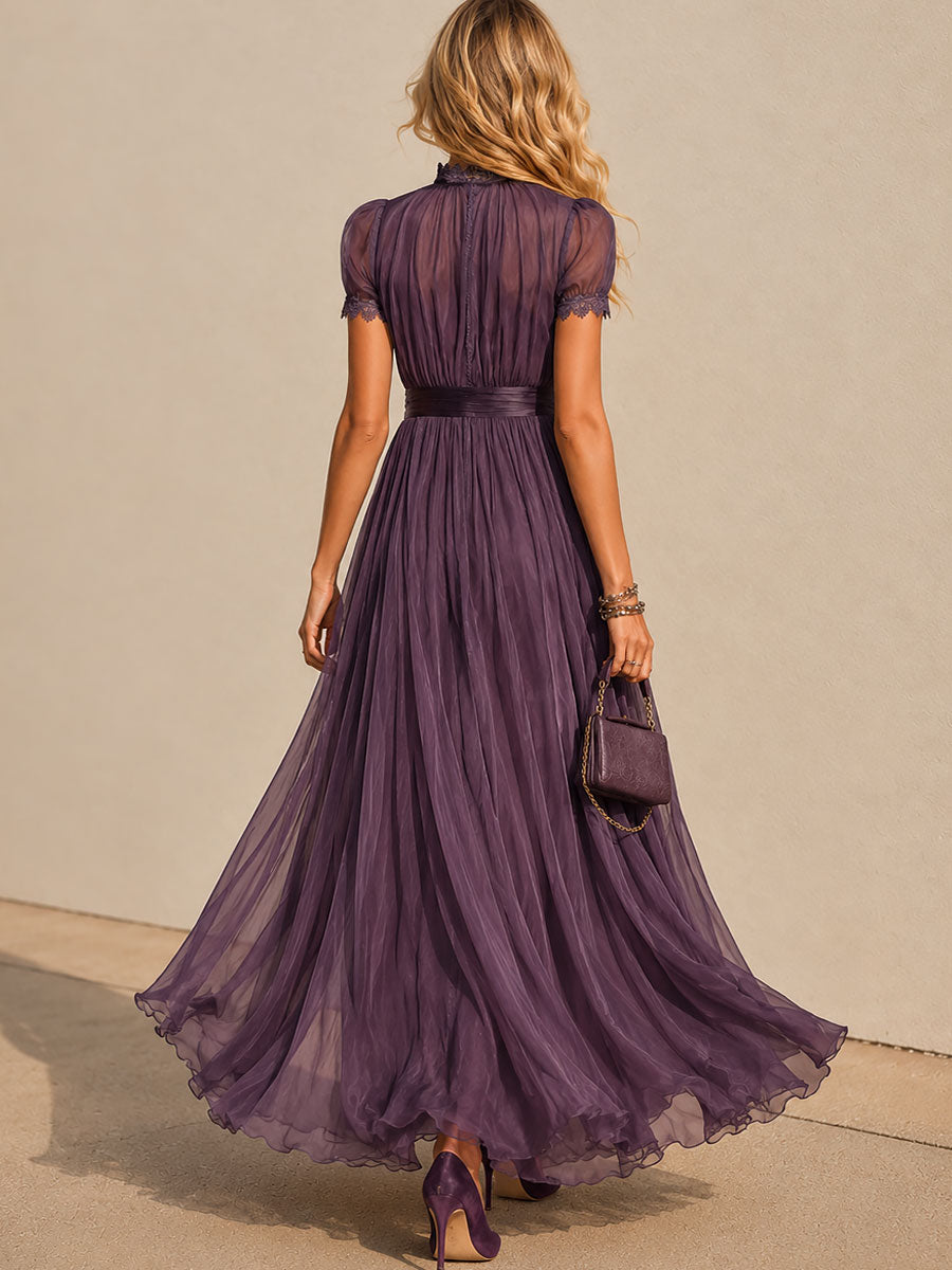 Festliches Fließendes Maxikleid mit Vintage-Details Jully