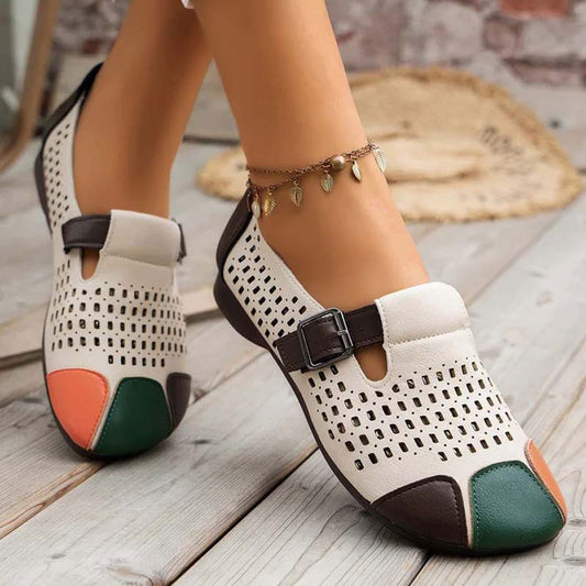 Damen Ballerinas aus PU mit Farbblockdesign Jully