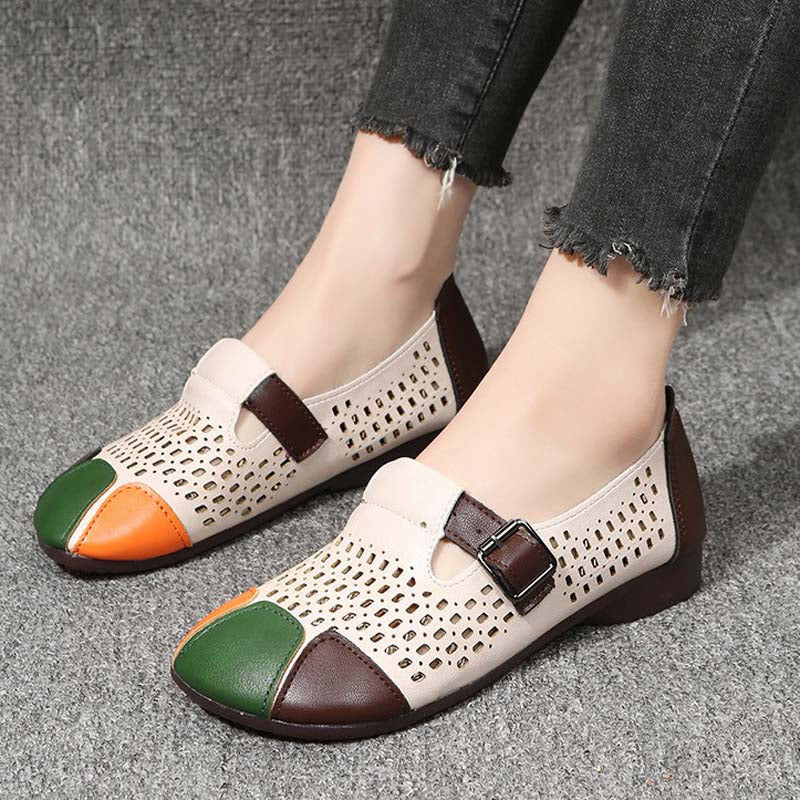 Damen Ballerinas aus PU mit Farbblockdesign Jully
