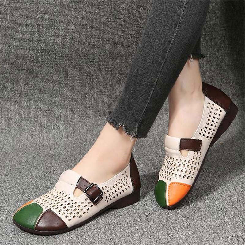 Damen Ballerinas aus PU mit Farbblockdesign Jully