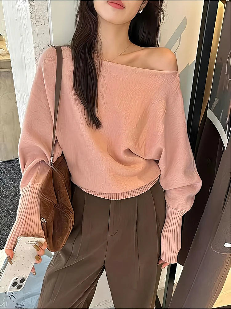 Women's Dolman Sleeve Boat Neck Sweater