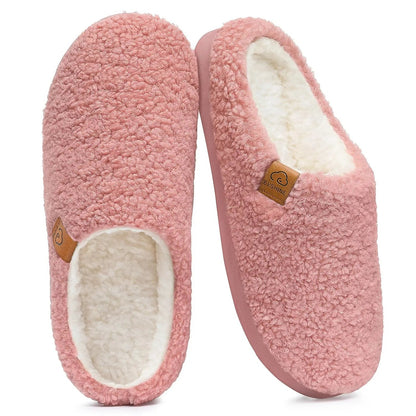 Women's Cozy Curly Plush Scuff Slippers