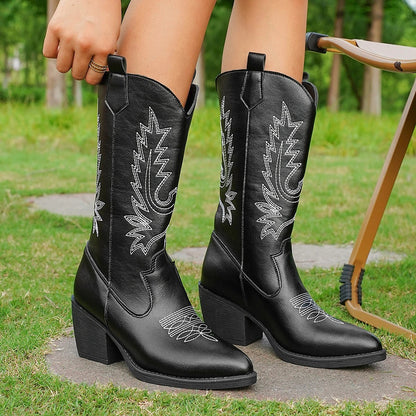 Women's Zigzag Stitched Cowboy Boots