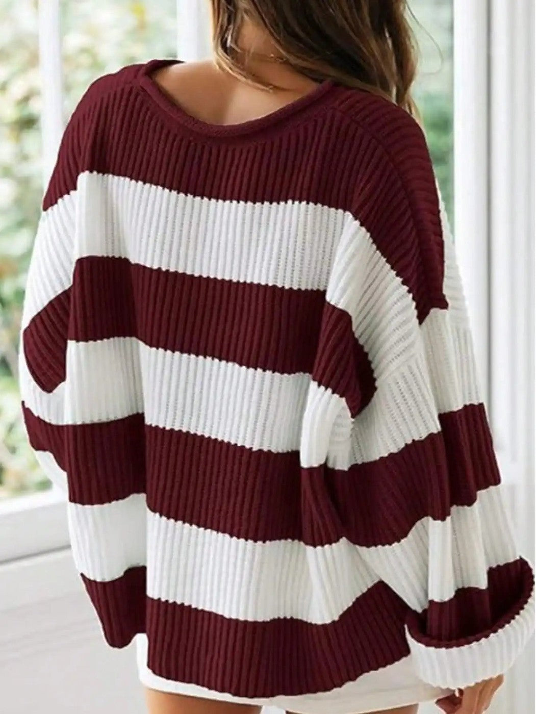 Women's Wide Stripe Chunky Knit Pullover