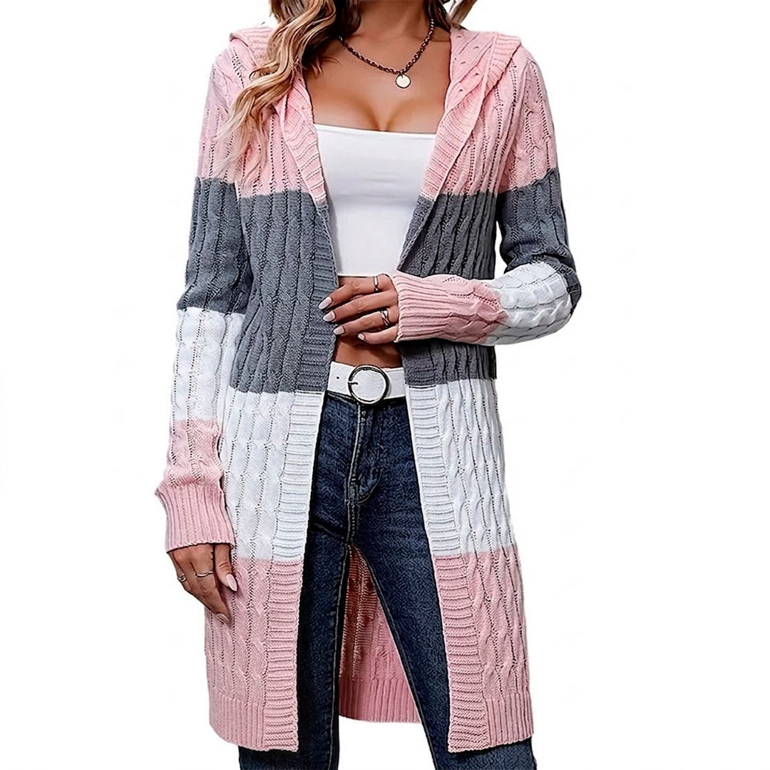 Damen Longcardigan mit Kapuze Jully