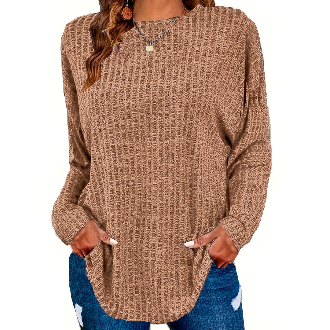 Oversize Rippstrick Pullover mit Taschen Jully