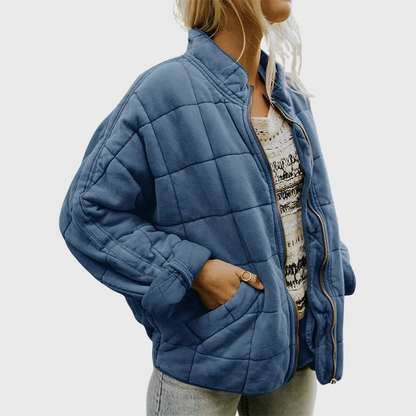 Women's Oversized Quilted Zip Up Jacket