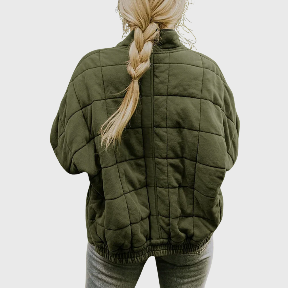 Women's Oversized Quilted Zip Up Jacket
