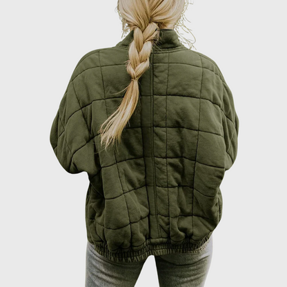 Women's Oversized Quilted Zip Up Jacket