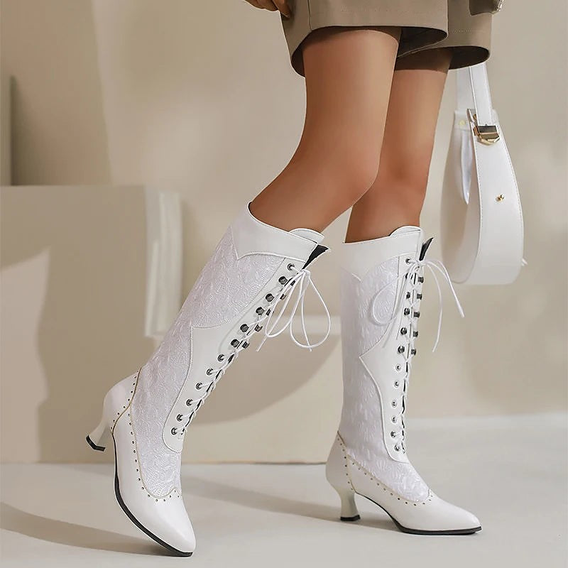 Women's Lace Detail Tall Dress Boots