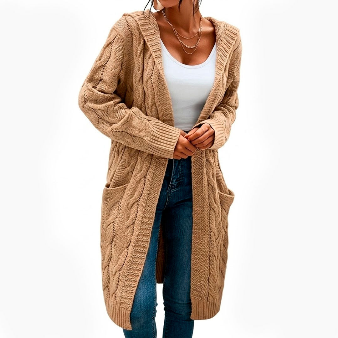 Grobstrick Cardigan mit Kapuze Jully