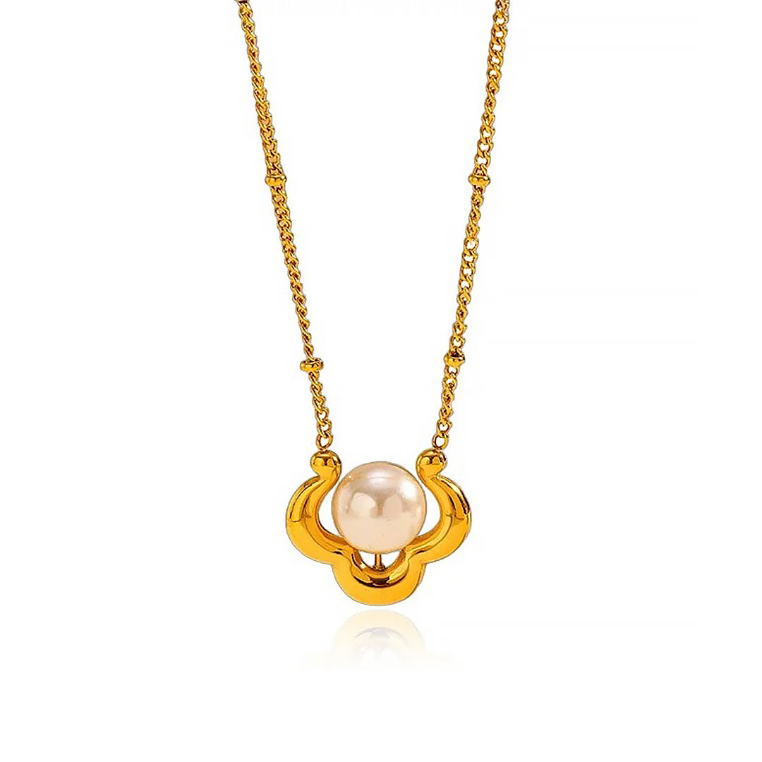 Elegante Perlen Halskette in Blumenform Jully