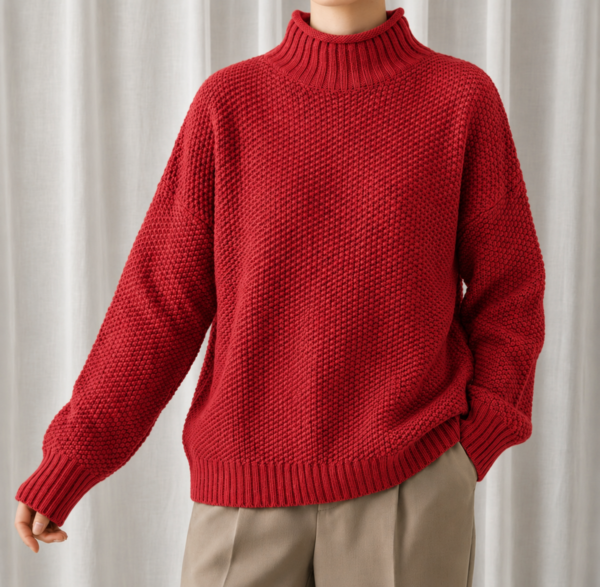 Women's Fleece Lined Turtleneck Top