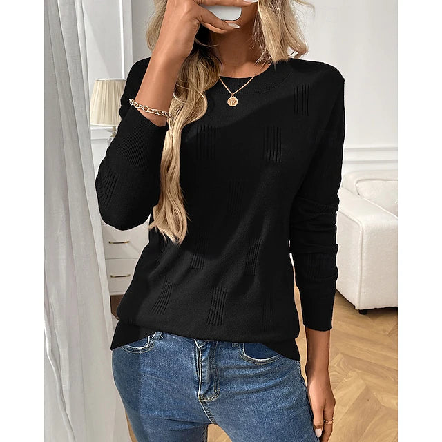 Women's Solid Pullover Hoodie with Ribbed Cuffs