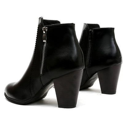 Women's Retro Stacked Wood Heel Booties