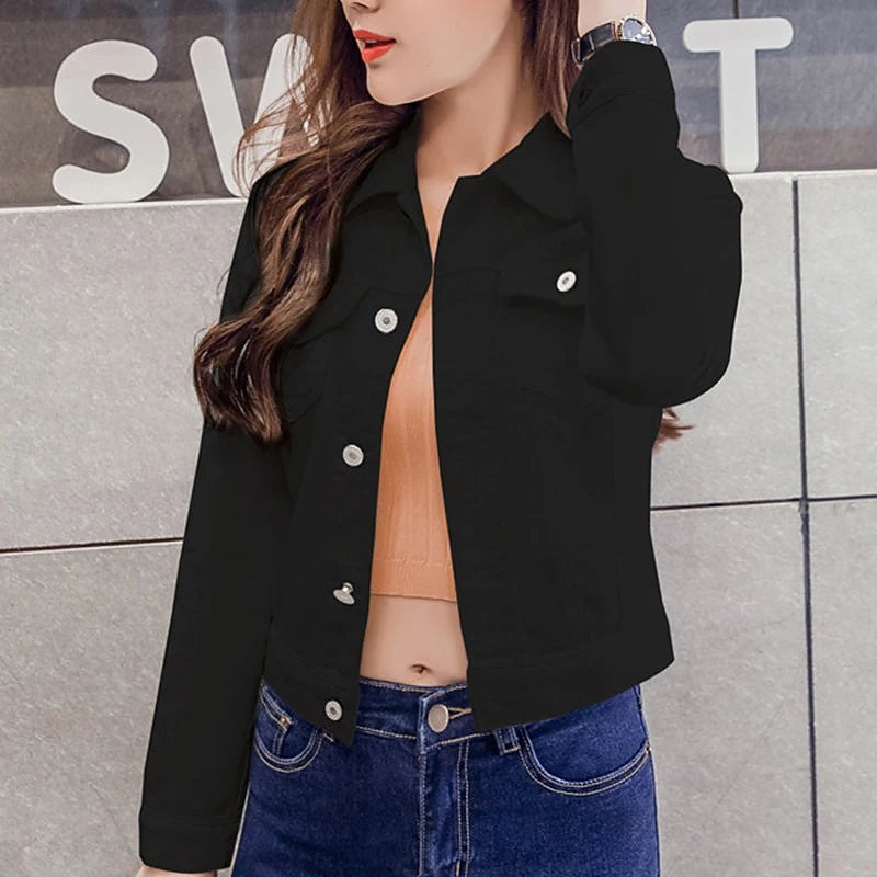 Women's Boxy Vintage Wash Denim Jacket