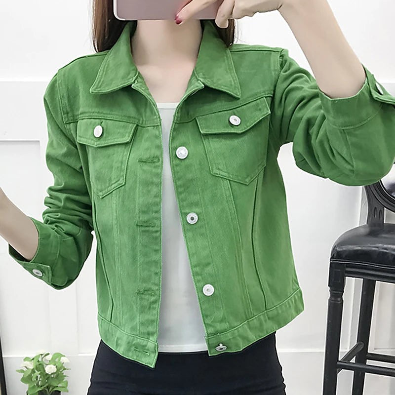 Women's Boxy Vintage Wash Denim Jacket