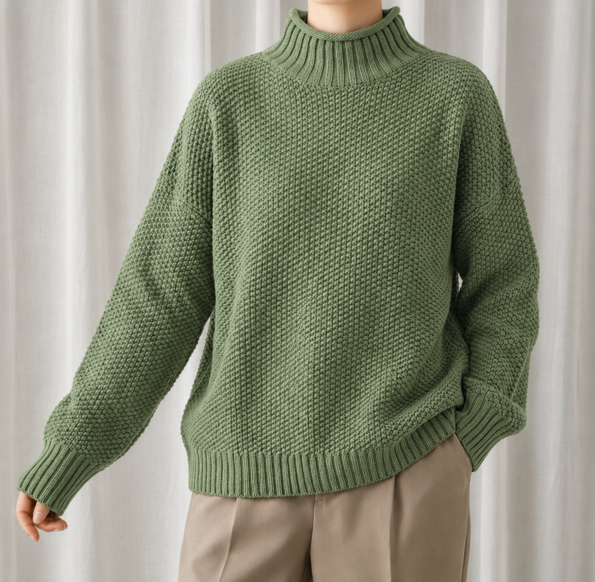 Women's Fleece Lined Turtleneck Top