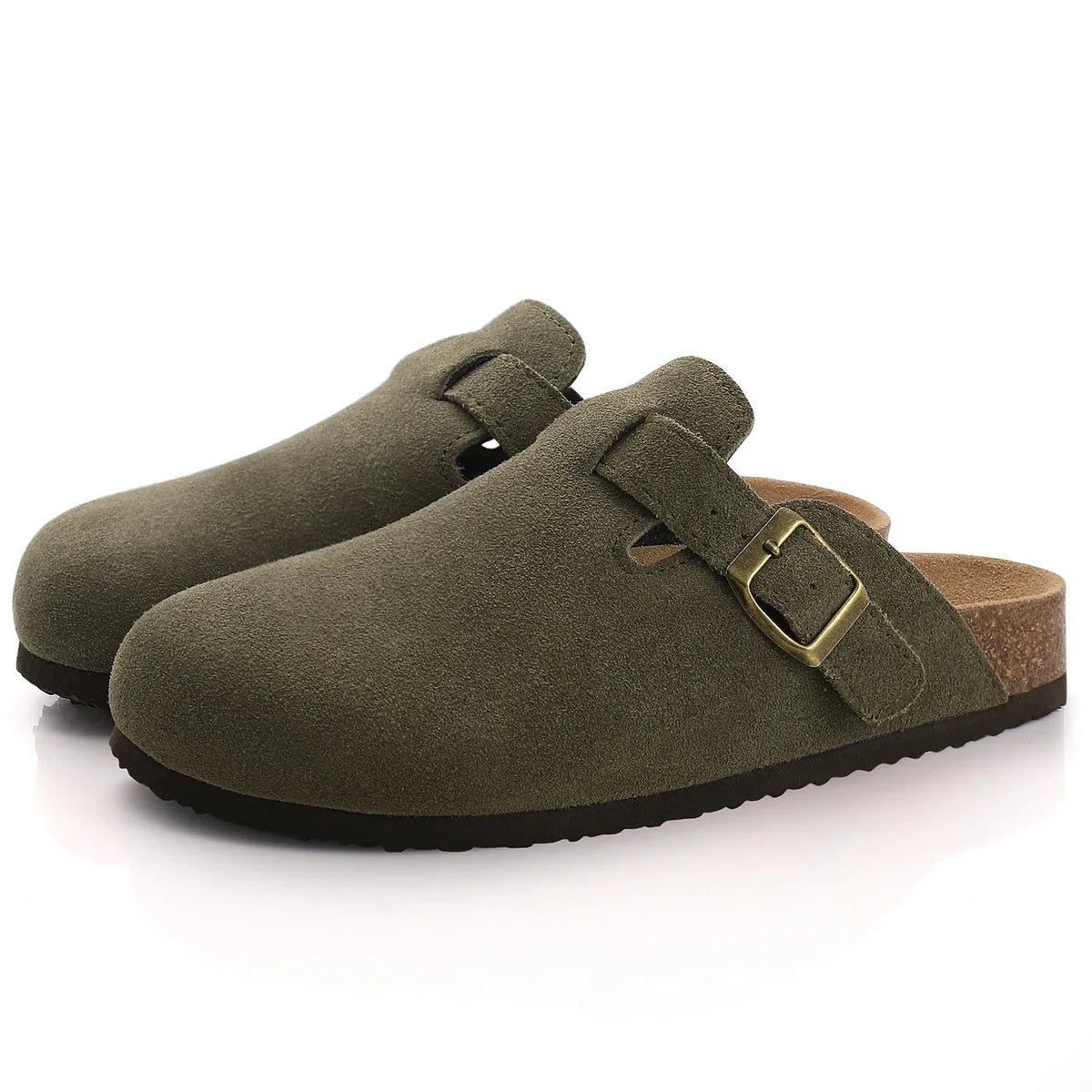 Women's Cork Footbed Buckle Clog Mules