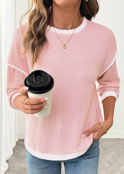 Women's Mixed Texture Patchwork Winter Sweatshirt
