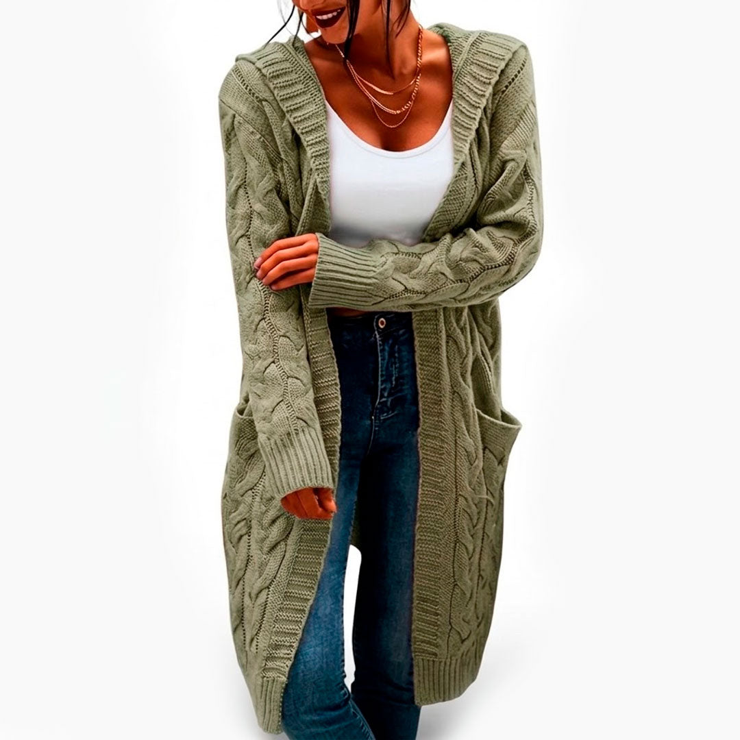 Grobstrick Cardigan mit Kapuze Jully