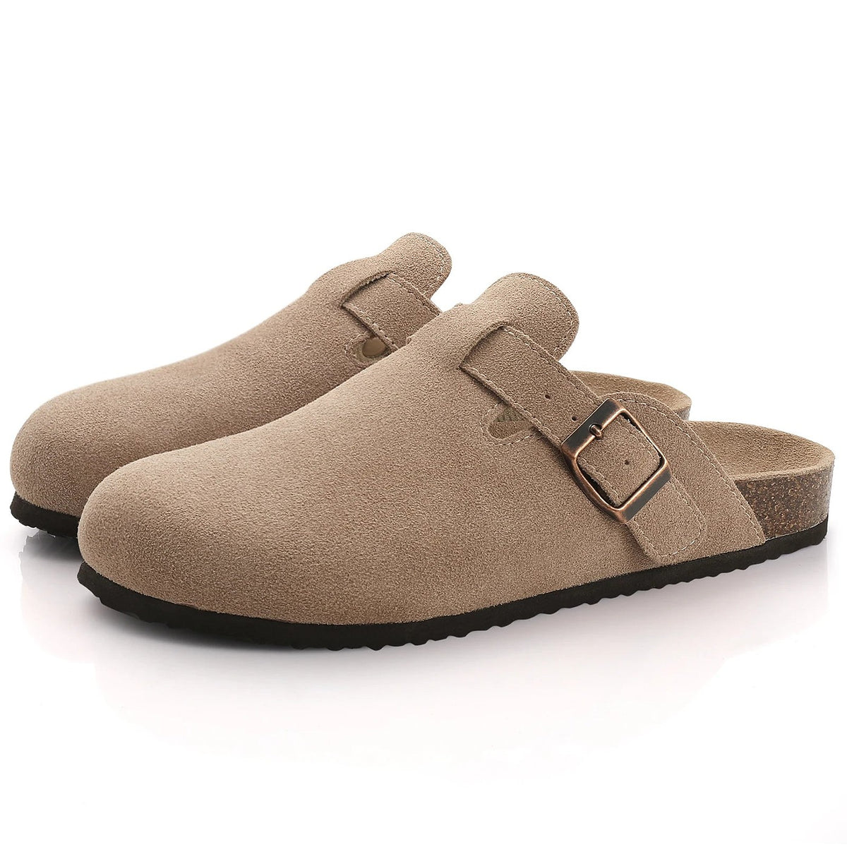 Women's Cork Footbed Buckle Clog Mules