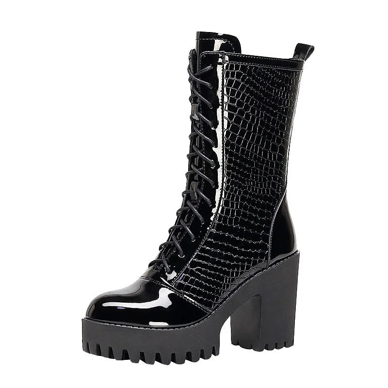 Women's Lug Sole Mid Calf Boots