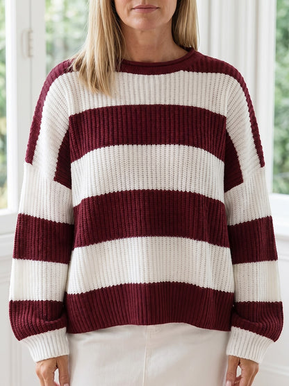Women's Wide Stripe Chunky Knit Pullover