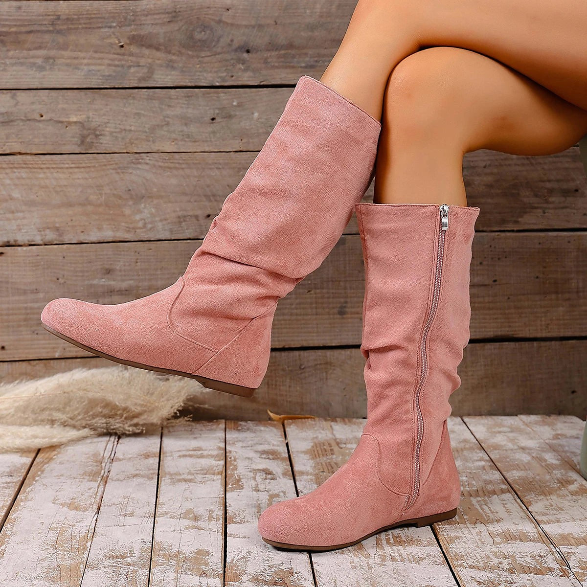 Women's Slouchy Mid Calf Comfort Boots