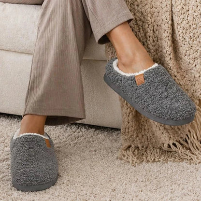 Women's Cozy Curly Plush Scuff Slippers