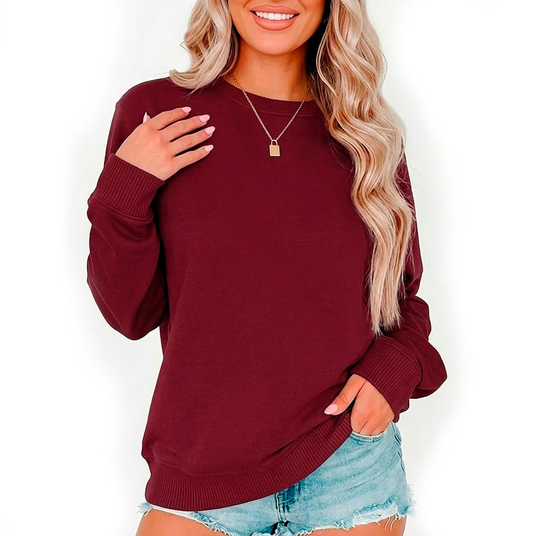 Damen Rundhals Strickpullover Basic Jully