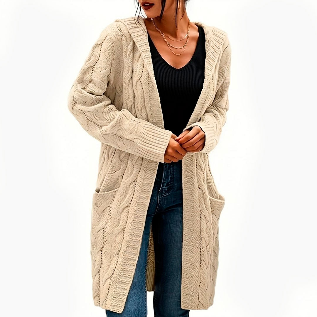 Grobstrick Cardigan mit Kapuze Jully