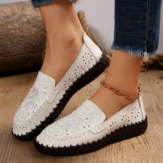 Damen Flache Schuhe mit Blumenstickerei Jully