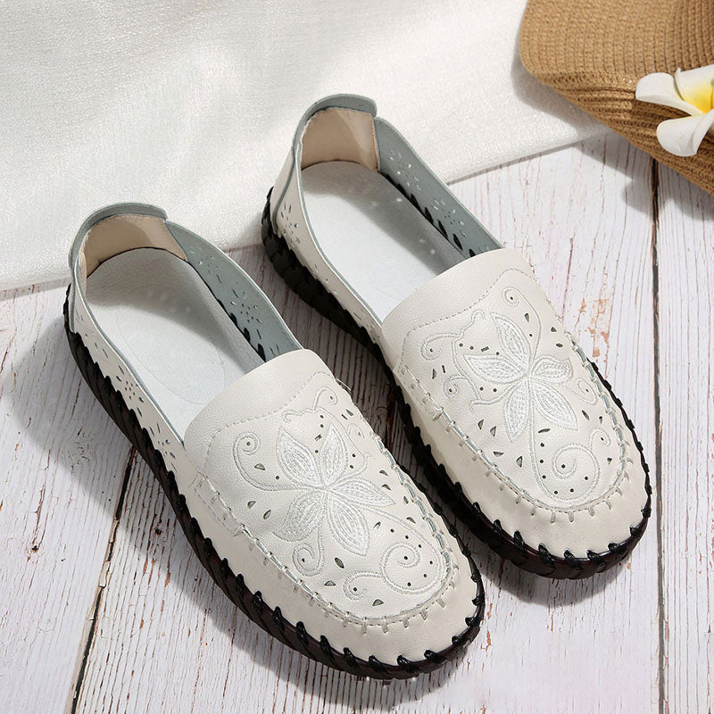 Damen Flache Schuhe mit Blumenstickerei Jully