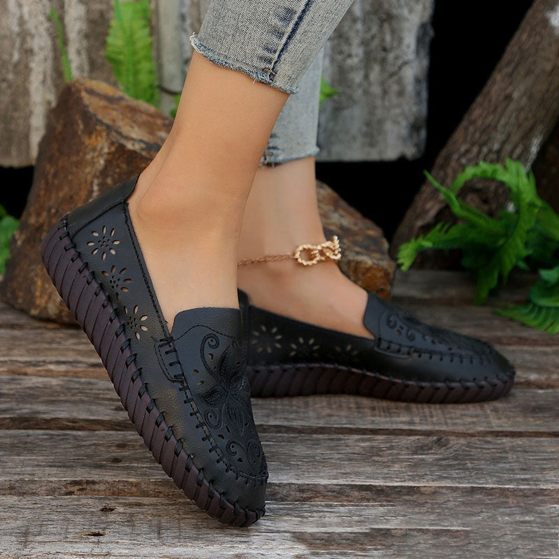 Damen Flache Schuhe mit Blumenstickerei Jully