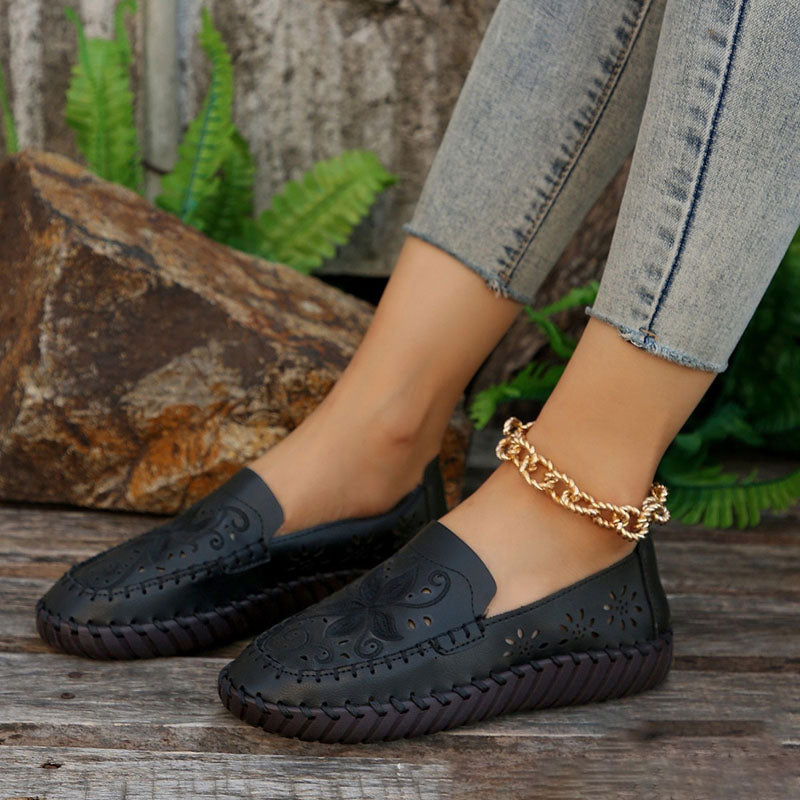 Damen Flache Schuhe mit Blumenstickerei Jully
