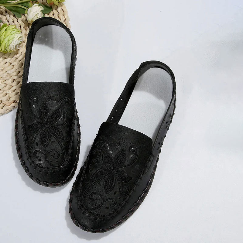 Damen Flache Schuhe mit Blumenstickerei Jully