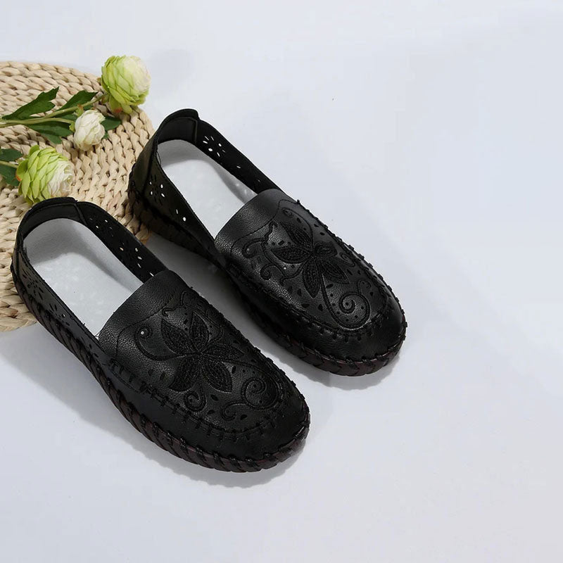 Damen Flache Schuhe mit Blumenstickerei Jully