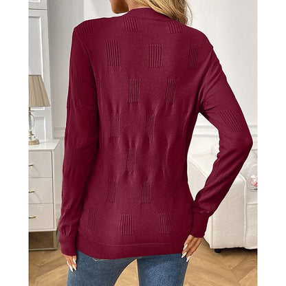 Women's Solid Pullover Hoodie with Ribbed Cuffs