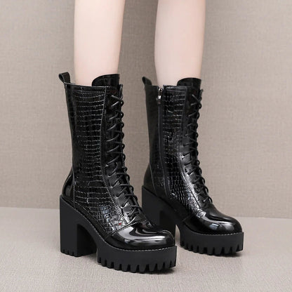 Women's Lug Sole Mid Calf Boots