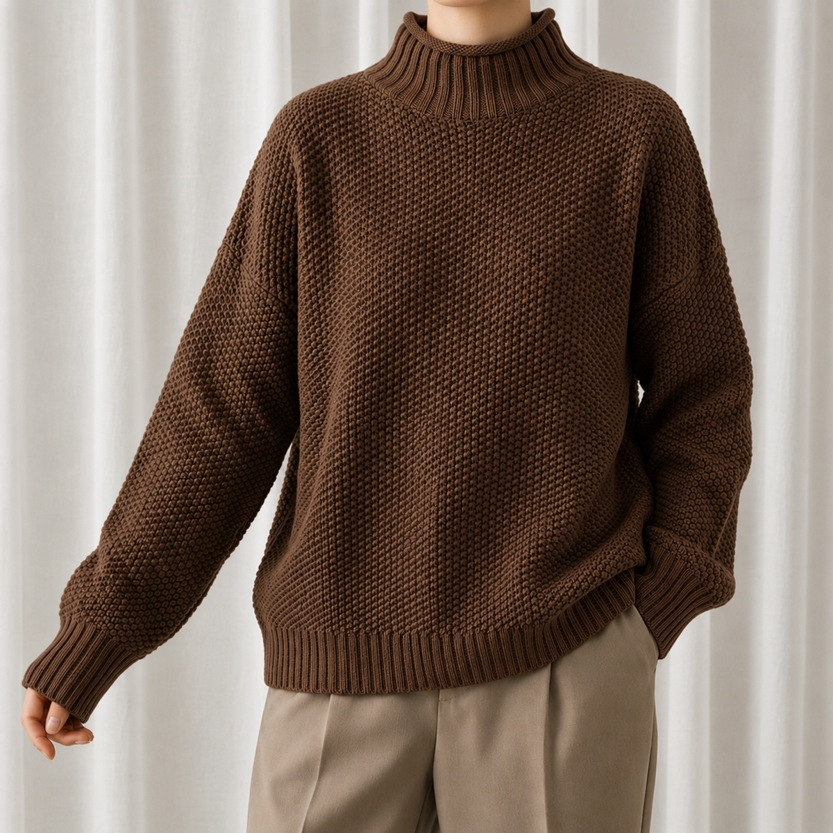 Women's Fleece Lined Turtleneck Top
