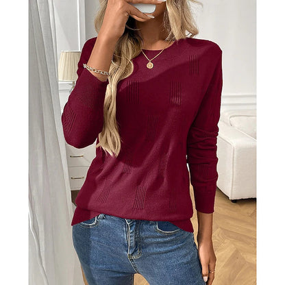 Women's Solid Pullover Hoodie with Ribbed Cuffs
