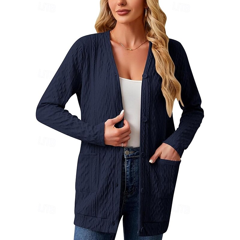 Women's Lightweight Knit Coatigan with Pockets