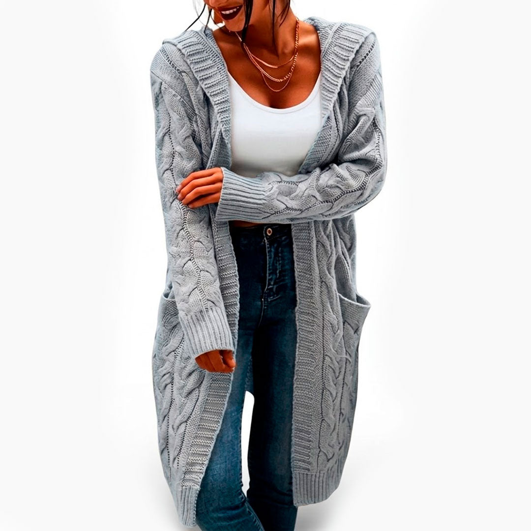 Grobstrick Cardigan mit Kapuze Jully