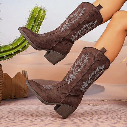 Women's Zigzag Stitched Cowboy Boots