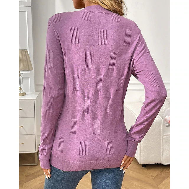 Women's Solid Pullover Hoodie with Ribbed Cuffs
