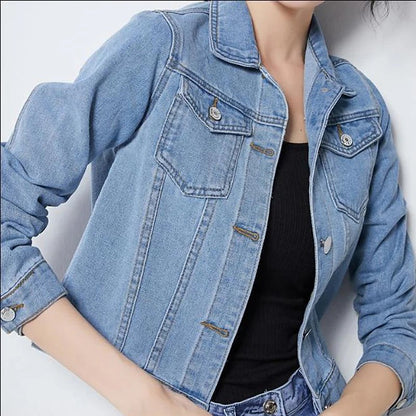 Women's Boxy Vintage Wash Denim Jacket