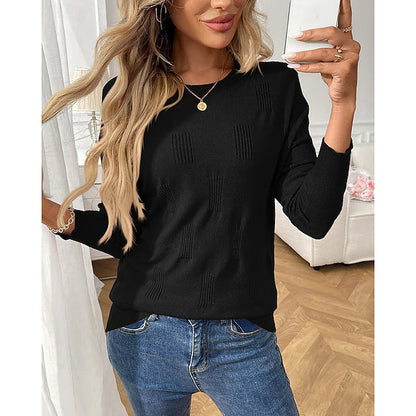 Women's Solid Pullover Hoodie with Ribbed Cuffs