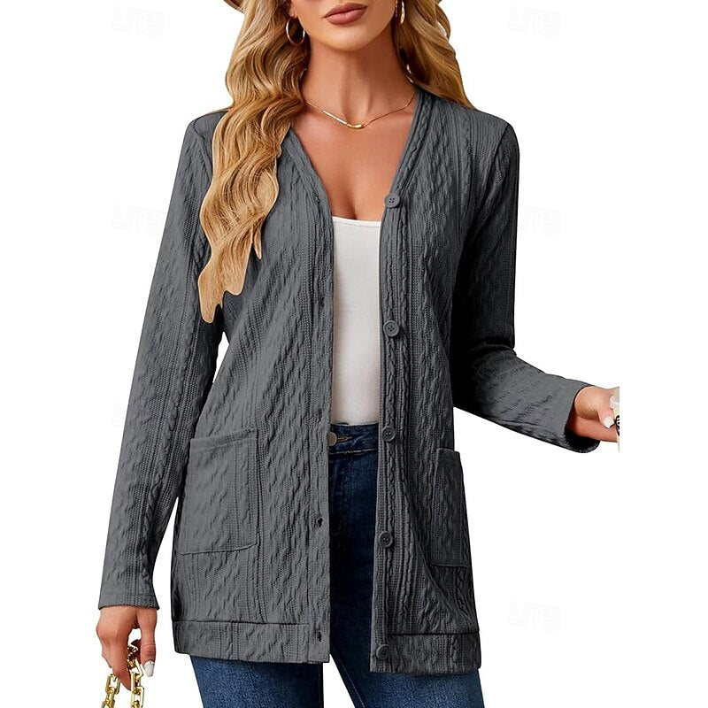 Women's Lightweight Knit Coatigan with Pockets